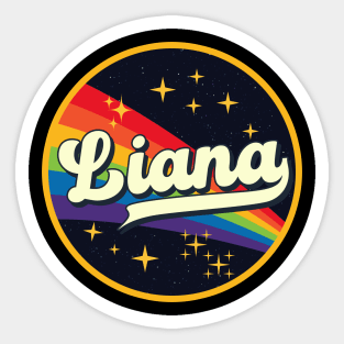 Liana // Rainbow In Space Vintage Style Sticker